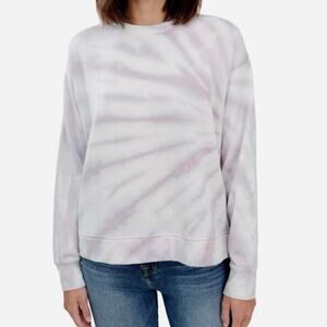 Splendid Sweater pullover tie dye purple white soft crew neck sz L large